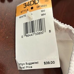 New With Tags Bali White Bra.  Never worn. Style DF3820